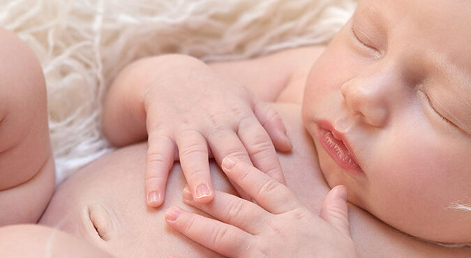 Preparação cordão umbilical de um recém-nascido