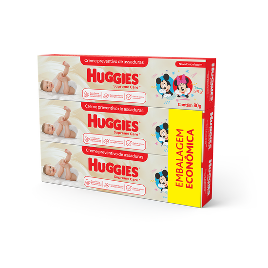 Cremes de Assaduras Huggies Supreme Care - Kit com 3 unidades de 80g