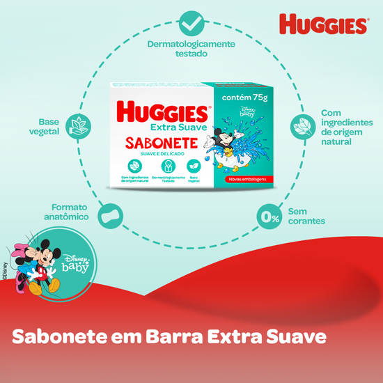 Sabonete Barra Huggies Extra Suave - 75g