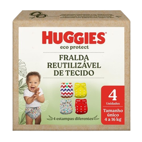 Fralda Reutilizável Huggies Eco Protect Tamanho Único - 4 un